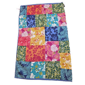 Company Store BluePatchwork Floral Cotton Twin Quilt Reversible VTG Cottagecore